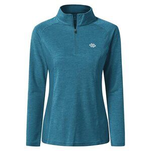 XS Women's Long Sleeve 1/4 Zip UPF 50+ UV Sun Protection Golf Polo Shirt